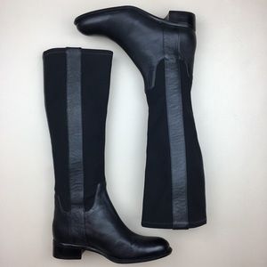 Nine West “Joesmo” Tall Black Leather Riding Boots